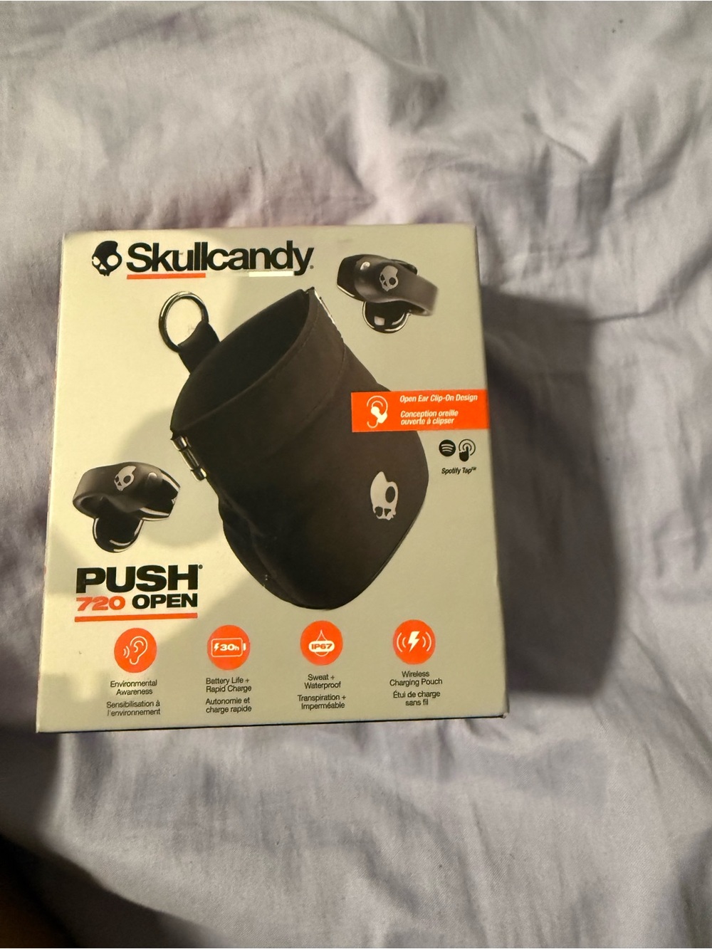 Skullcandy Push 720 Open Earbuds with Charging Pouch - Black